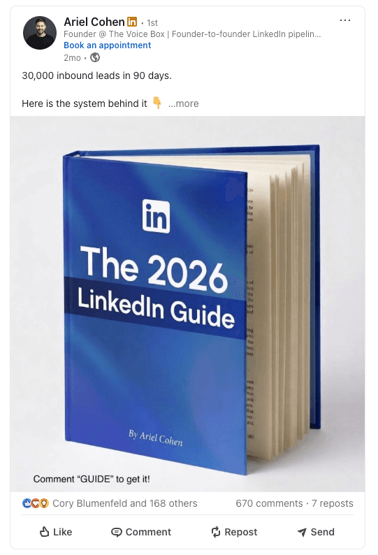 Example LinkedIn post